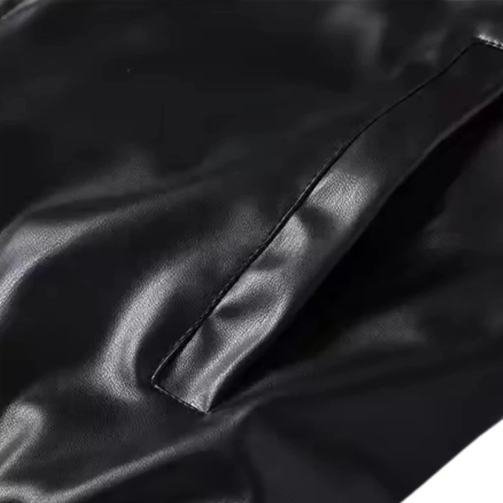 Black Ferrari Leather Vintage Racing Jacket