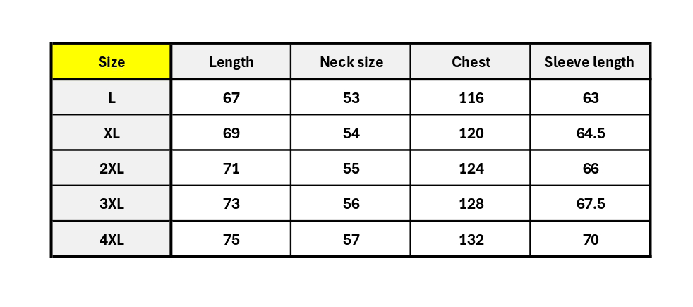Size chart