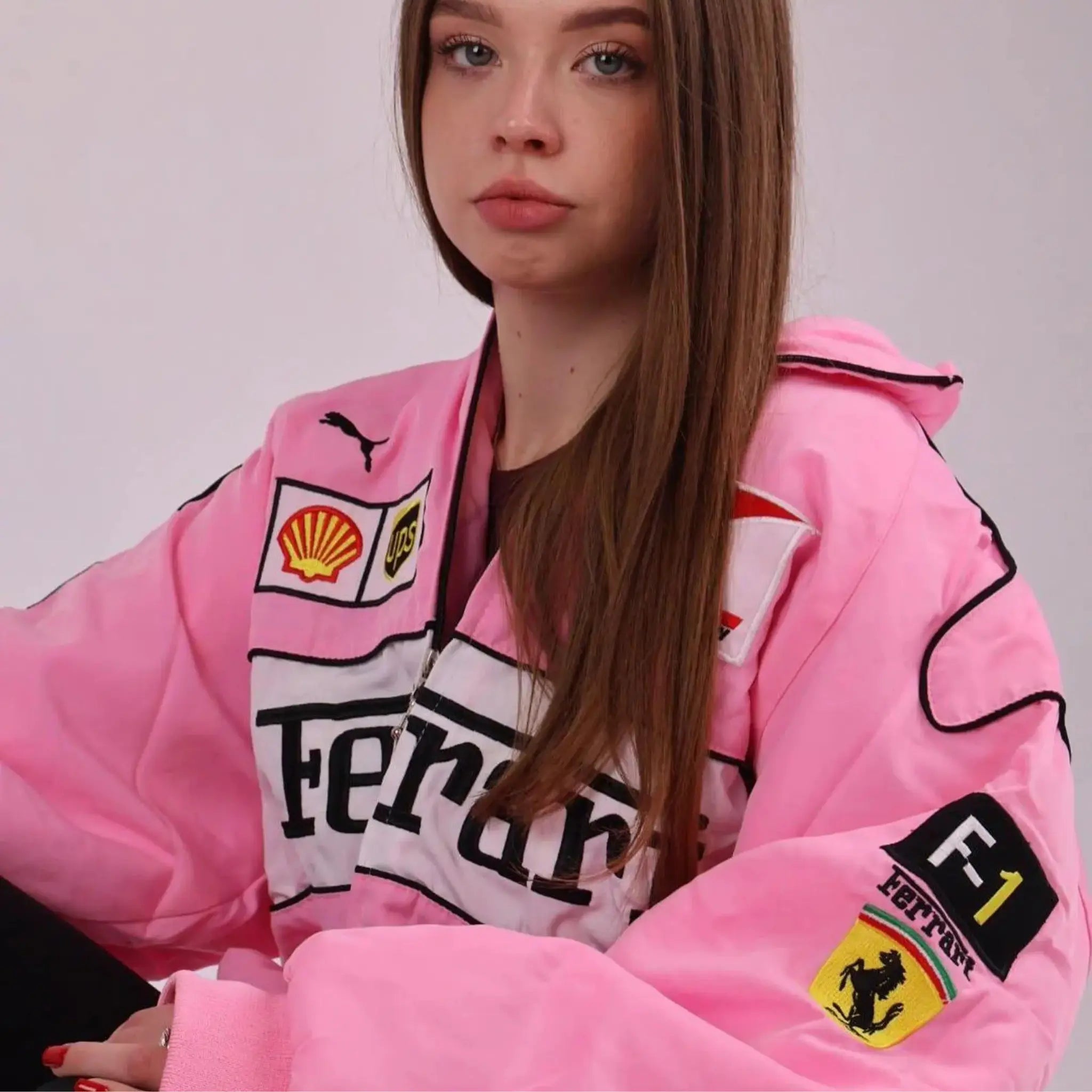 Pink Ferrari Vintage Racing Jacket
