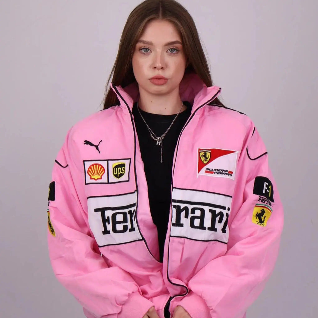 Pink Ferrari Vintage Racing Jacket