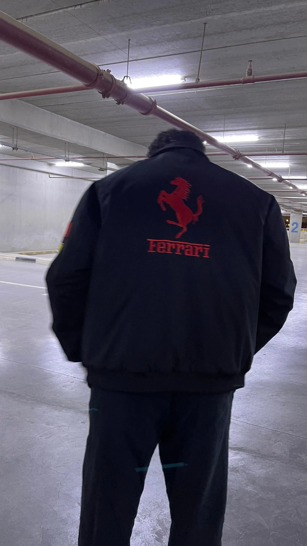 Black Ferrari Vintage Racing Jacket