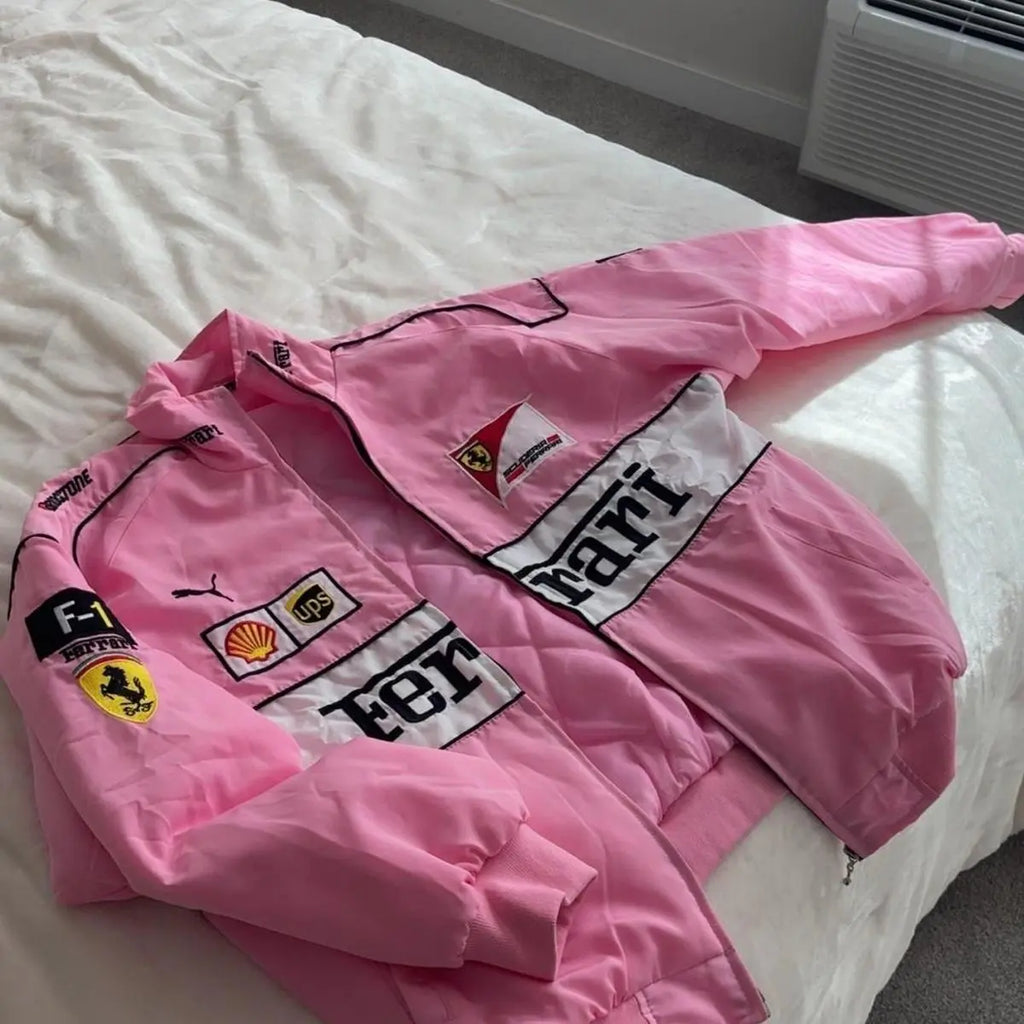 Pink Ferrari Vintage Racing Jacket