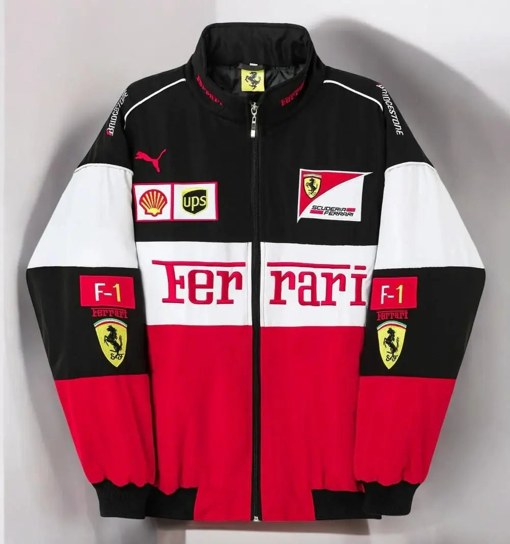 Red White Ferrari Vintage Racing Jacket