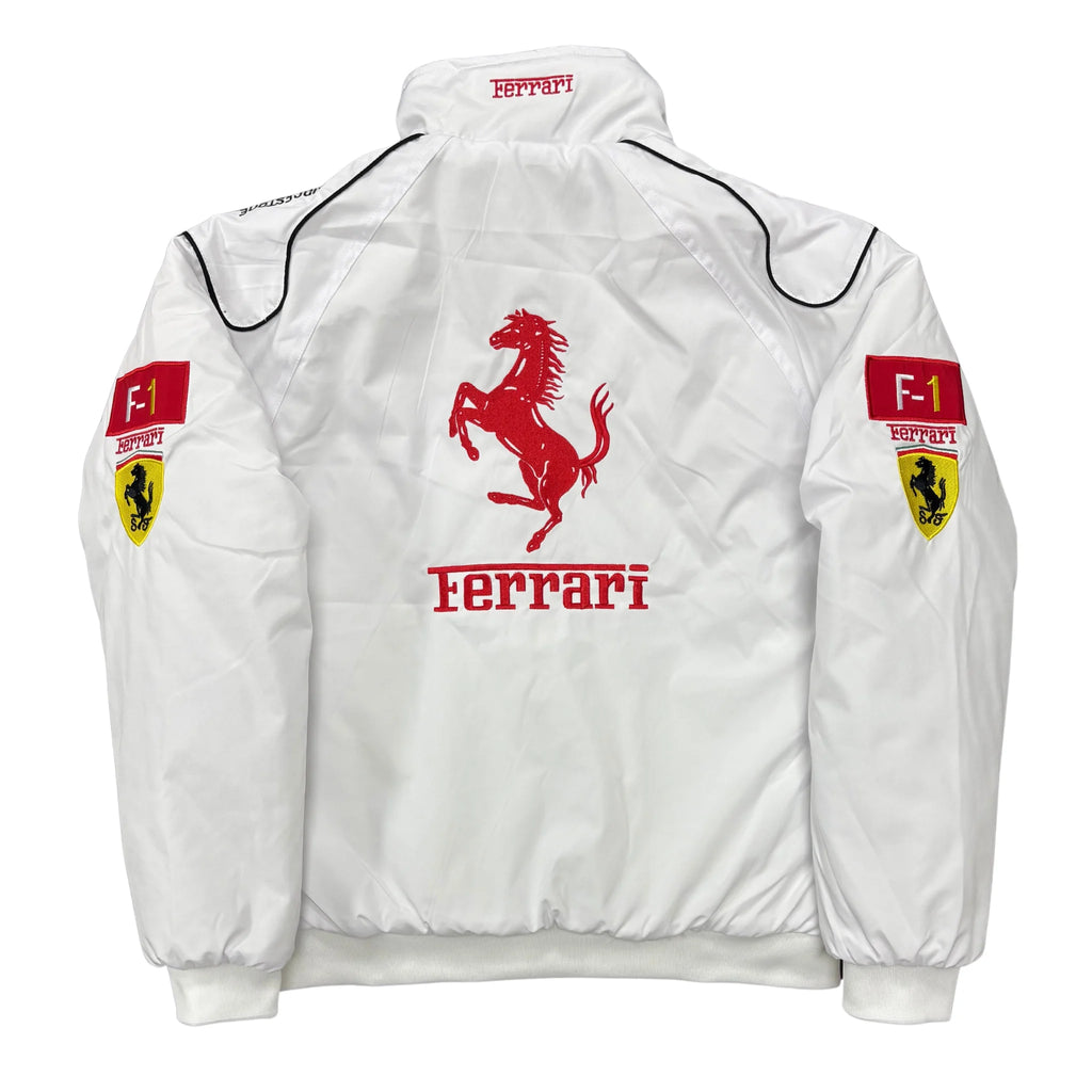 White Ferrari Vintage Racing Jacket
