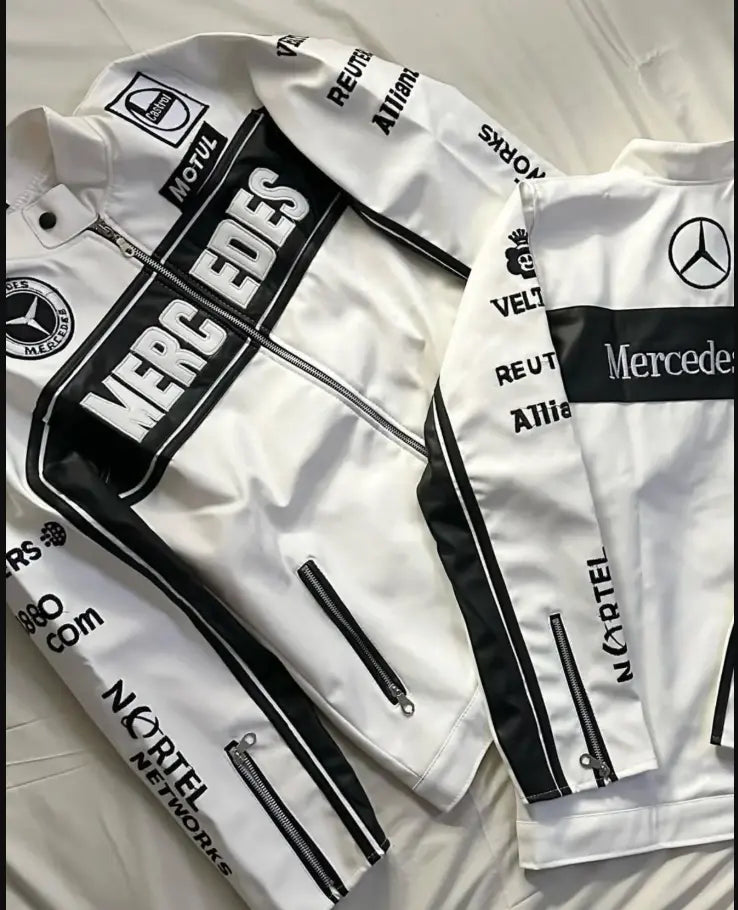 Mercedes Leather Vintage Racing Jacket