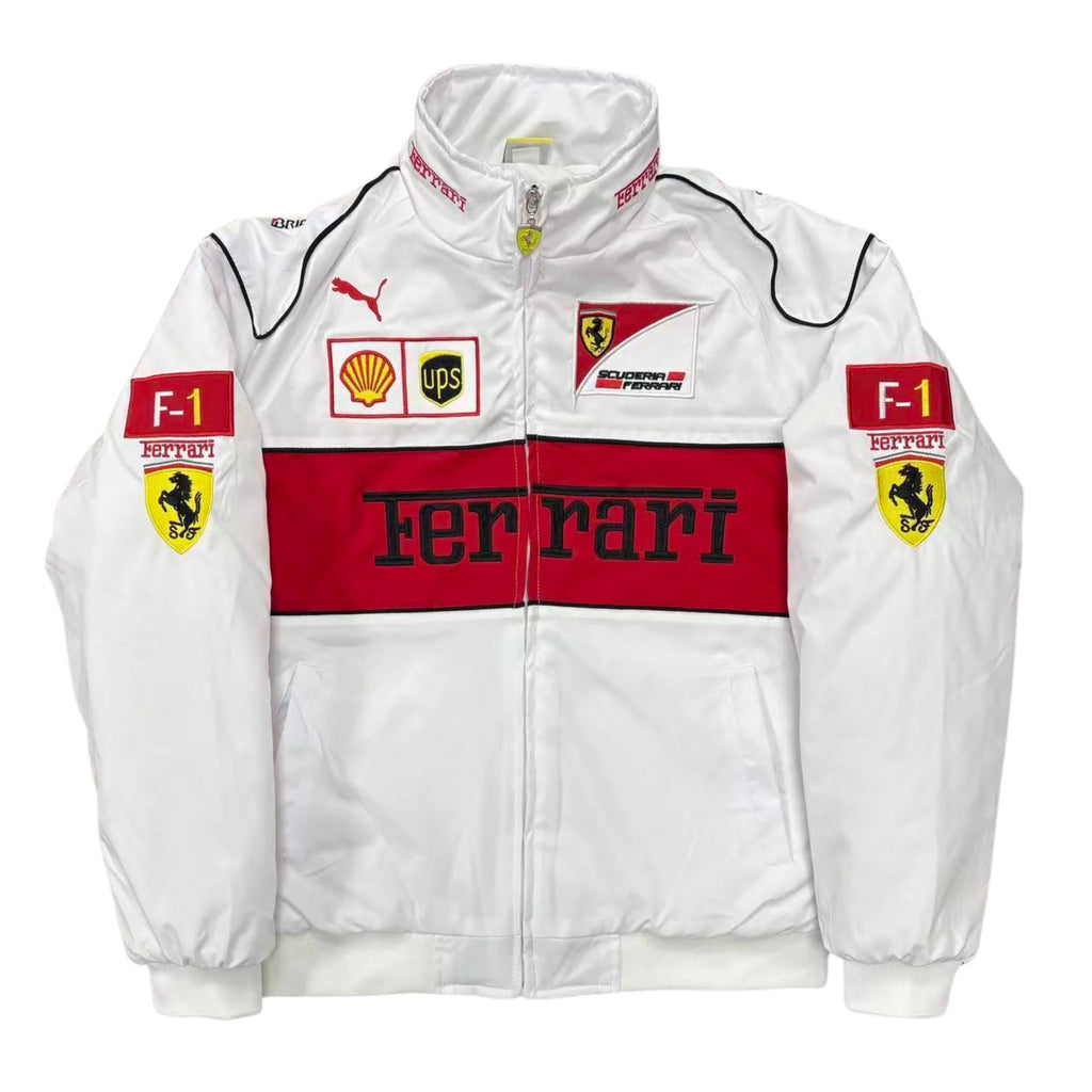 White Ferrari Vintage Racing Jacket